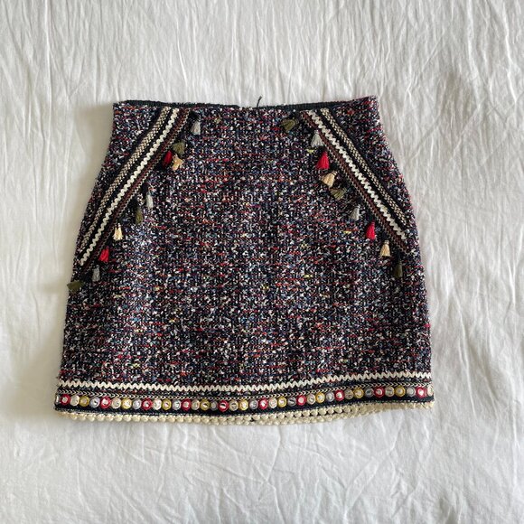 Zara Tweed Knit Multicolor Skirt (sz M) - Picture 2 of 8